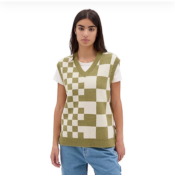 NWOT Vans Courtyard Checker
Sweater Vest 'Green White' Size M/L - Picture 2 of 7